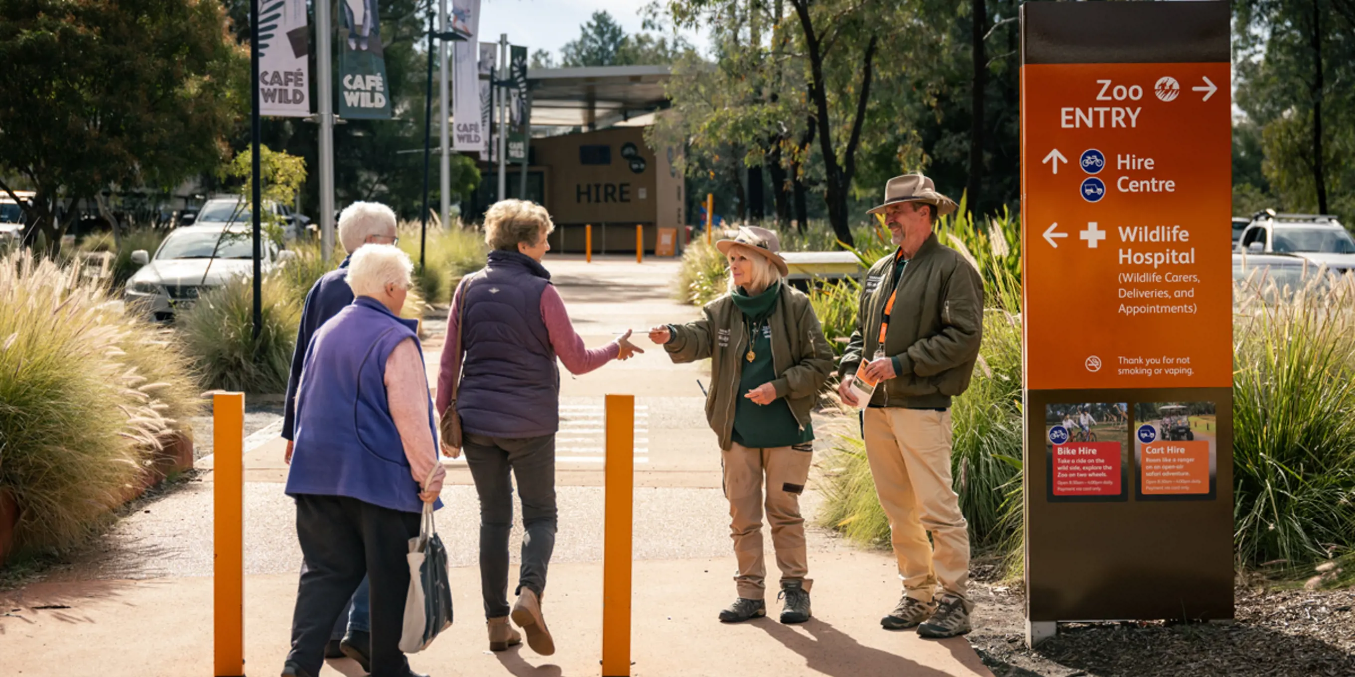 Guest experience volunteers greeting guests at Dubbo